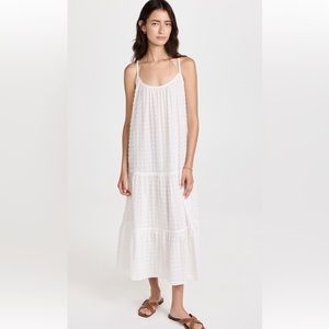 Swiss Dot Cover-Up Tiered Maxi Dress